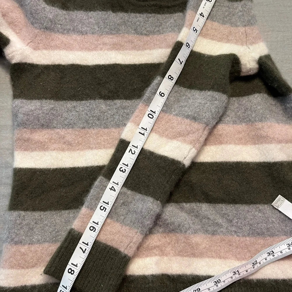 41 Hawthorn Rella Cashmere Olive and Beige Striped Sweater size S